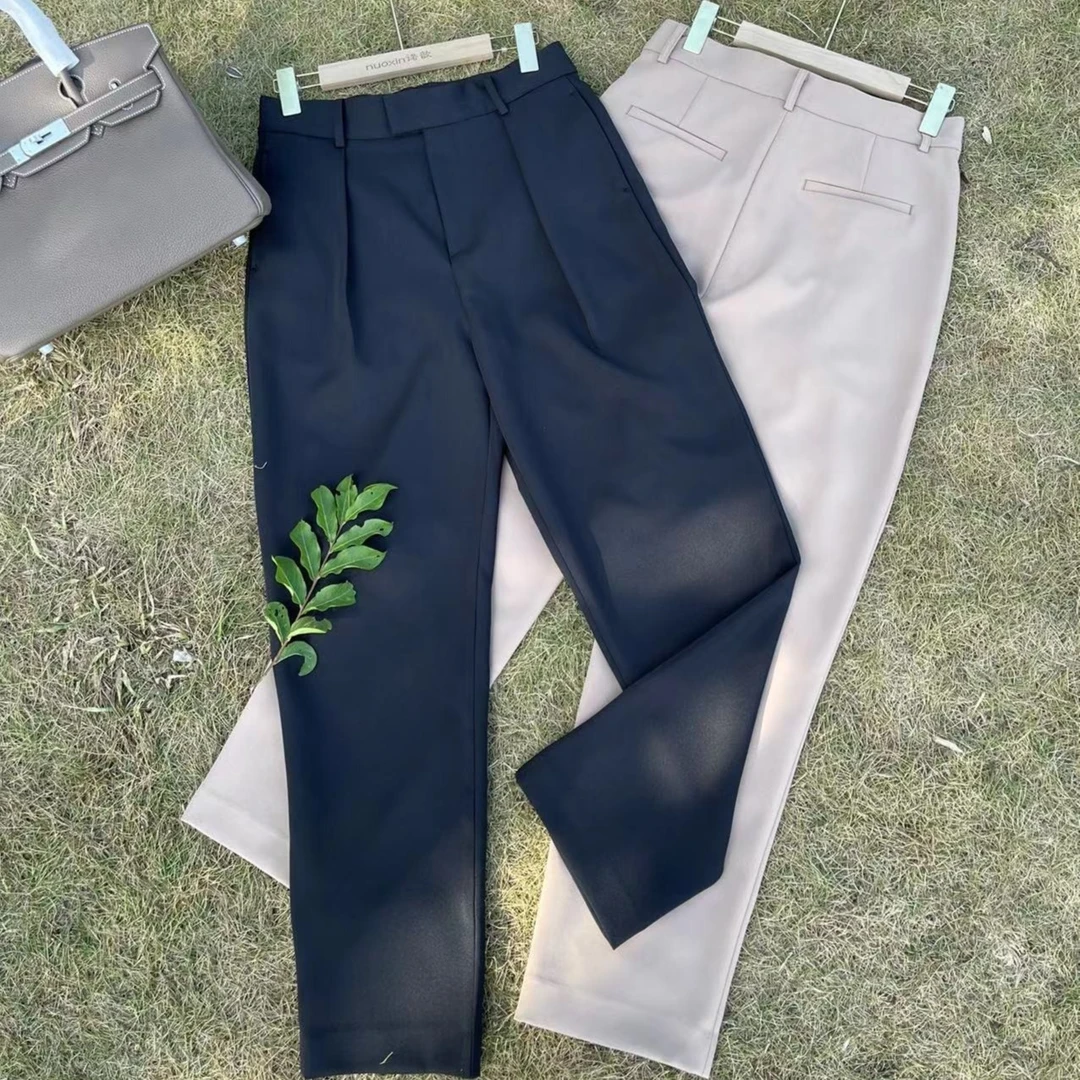CK002裸感清爽显瘦小鸟腿高腰显瘦抗皱防静电万能锥形西裤