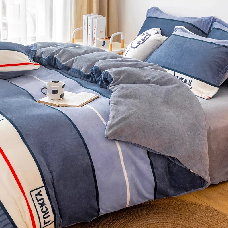 冬季加厚牛奶绒被套单件双面加绒珊瑚绒150x200x230被罩单人学生