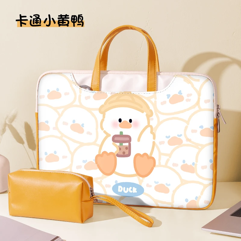 DUCK鸭手提电脑包推荐16寸适用联想小新14女拯救者15.6斜挎包华为