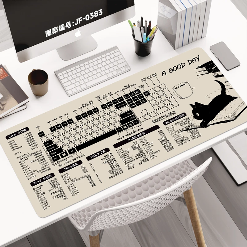 快捷键大全鼠标垫超大桌垫办公软垫cad大号ps办公wps pr学习excel