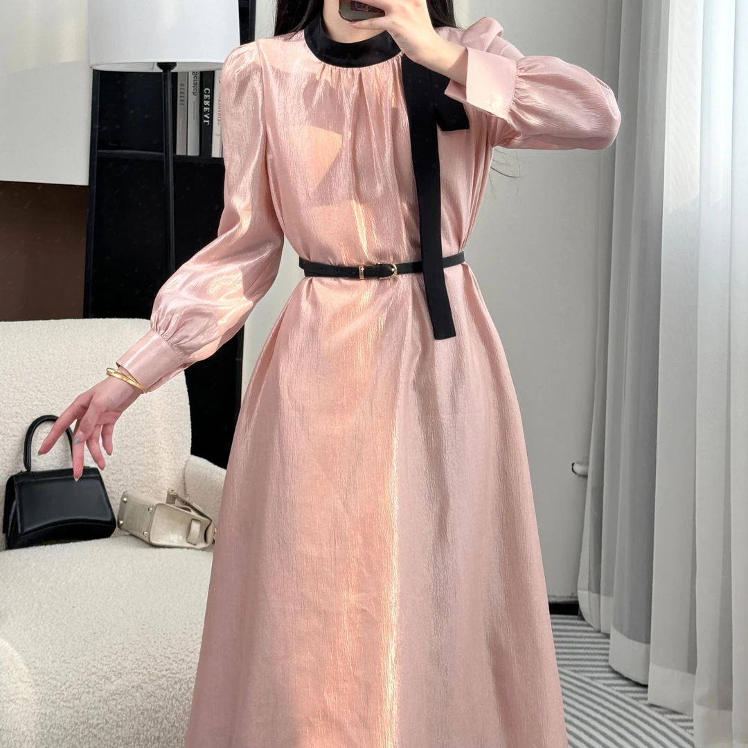 拉夏贝尔25现货清仓款气质时尚法式显瘦百搭通勤连衣裙 10012 RQC