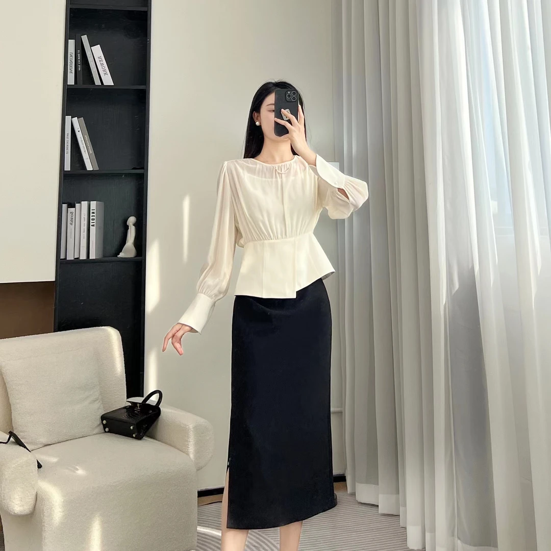 拉夏贝尔25款气质优雅时尚百搭显瘦设计感衬衫现货清仓 9360 AZQ