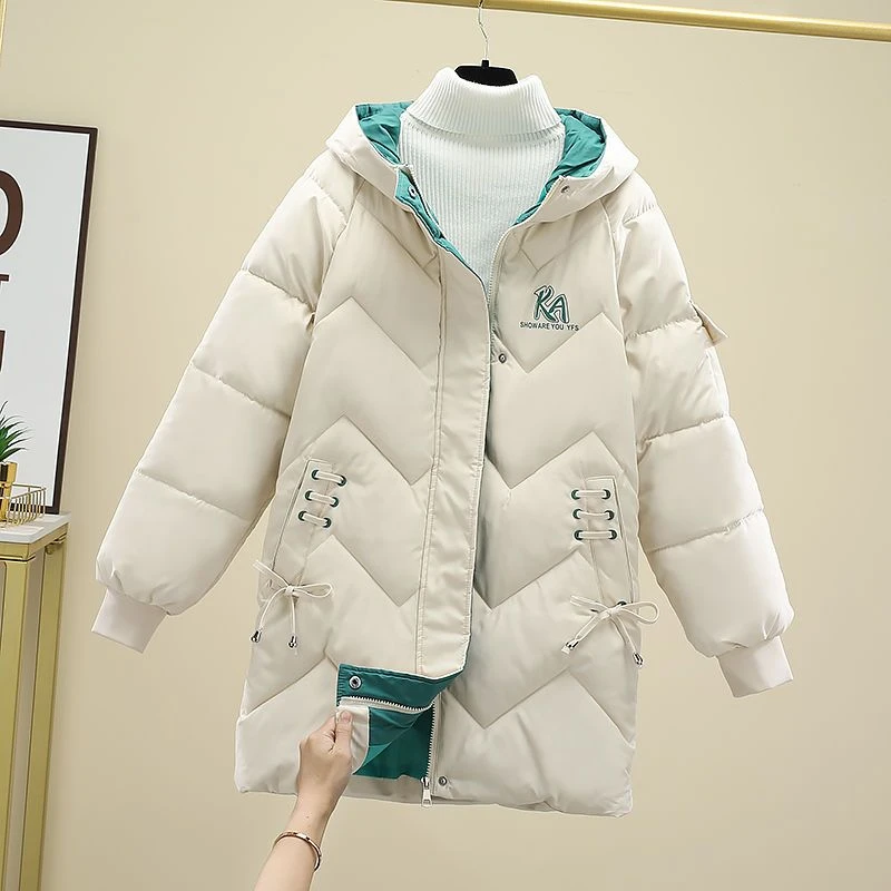 波司豋羽绒羽绒服女2023新款韩版棉衣女中长款冬季宽松加厚棉袄保