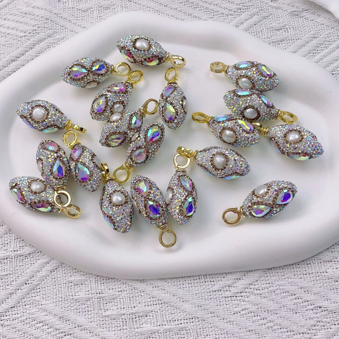 天然淡水珍珠2017#万能扣子弹头巴洛克吊坠气质