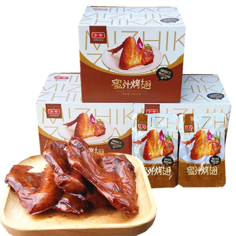 乡奇蜜汁烤翅微辣酱卤肉制品鸭翅真空小包装蜜汁味鸭翅膀休闲零食