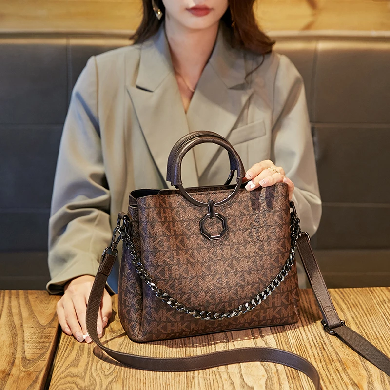 【媛媛专属】（长25高21宽10）高档印花手提包轻奢复古单肩包链条包