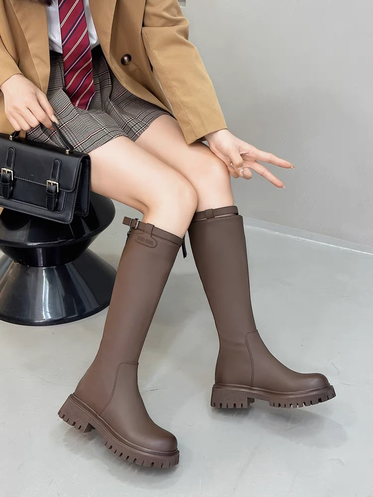 欧货长筒靴女长靴显瘦骑士靴高筒女鞋瘦瘦靴2023新款冬季加绒靴子
