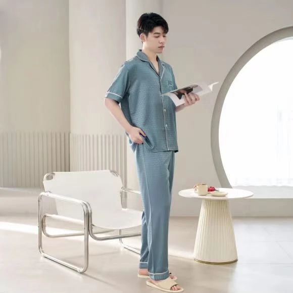 【男款AA】睡衣家居服套装春夏季薄款时尚大气宽松男士大码网红休闲