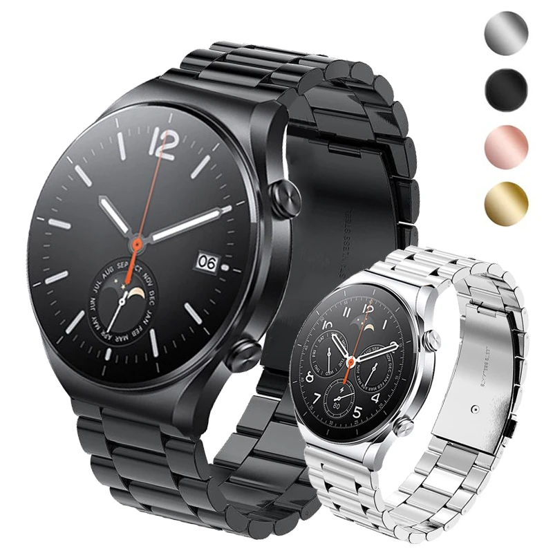 小米手表watch s4 s3 s2表带color2金属三珠s1pro商务精钢带