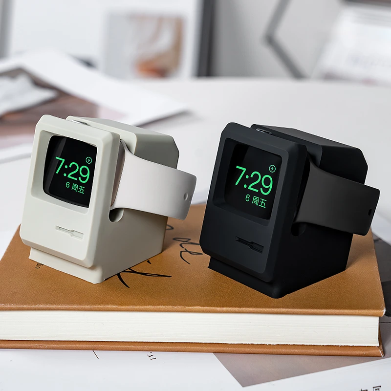 适用苹果手表s10支架applewatch987硅胶充电底座经典复古款se通用