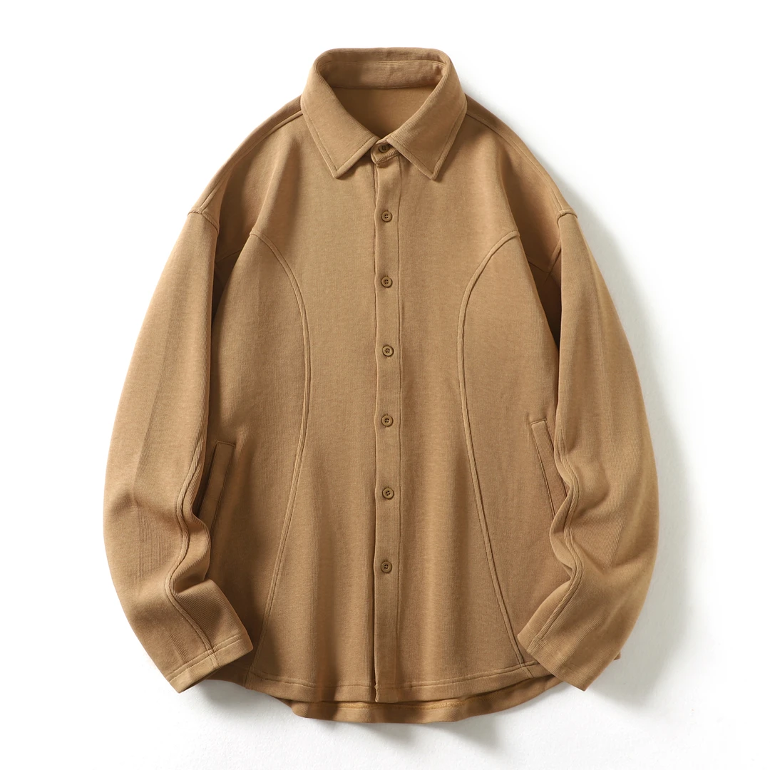 【清仓款】日系长袖衬衫男秋冬新款潮流文艺外穿翻领宽松休闲外套