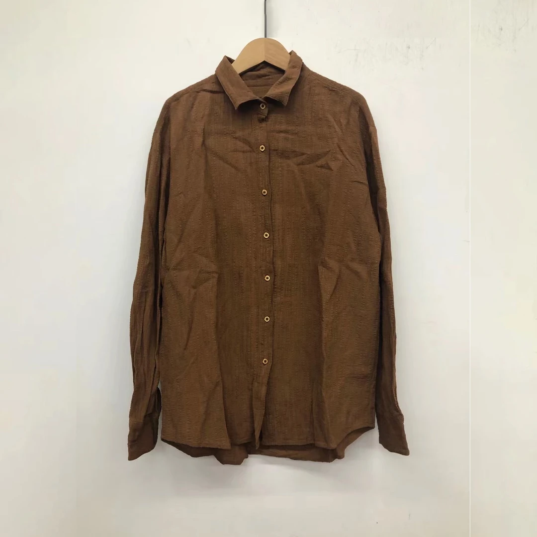 【7折款】布衣 Z22SS1057左岸迷香【植物染】混纺休闲百搭衬衫衬衣