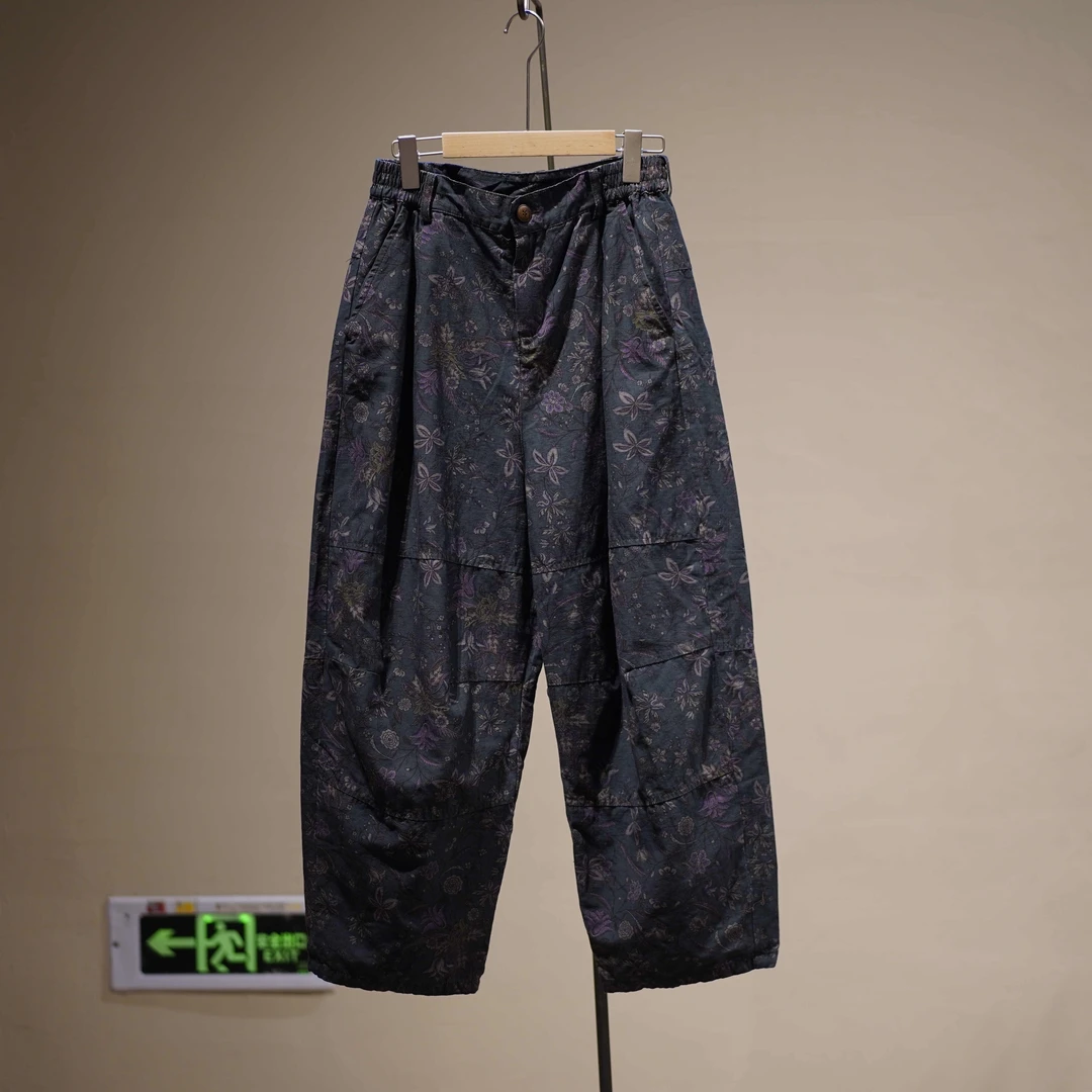 布衣分享 240827 休闲棉麻工艺染双层印花休闲裤