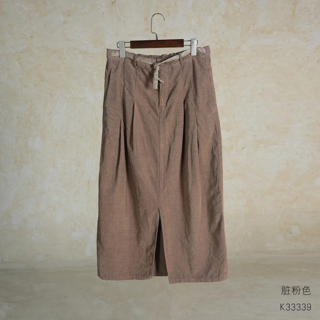 布衣分享 几见 K33339 纯色松紧腰时尚复古半身裙舒适百搭简约