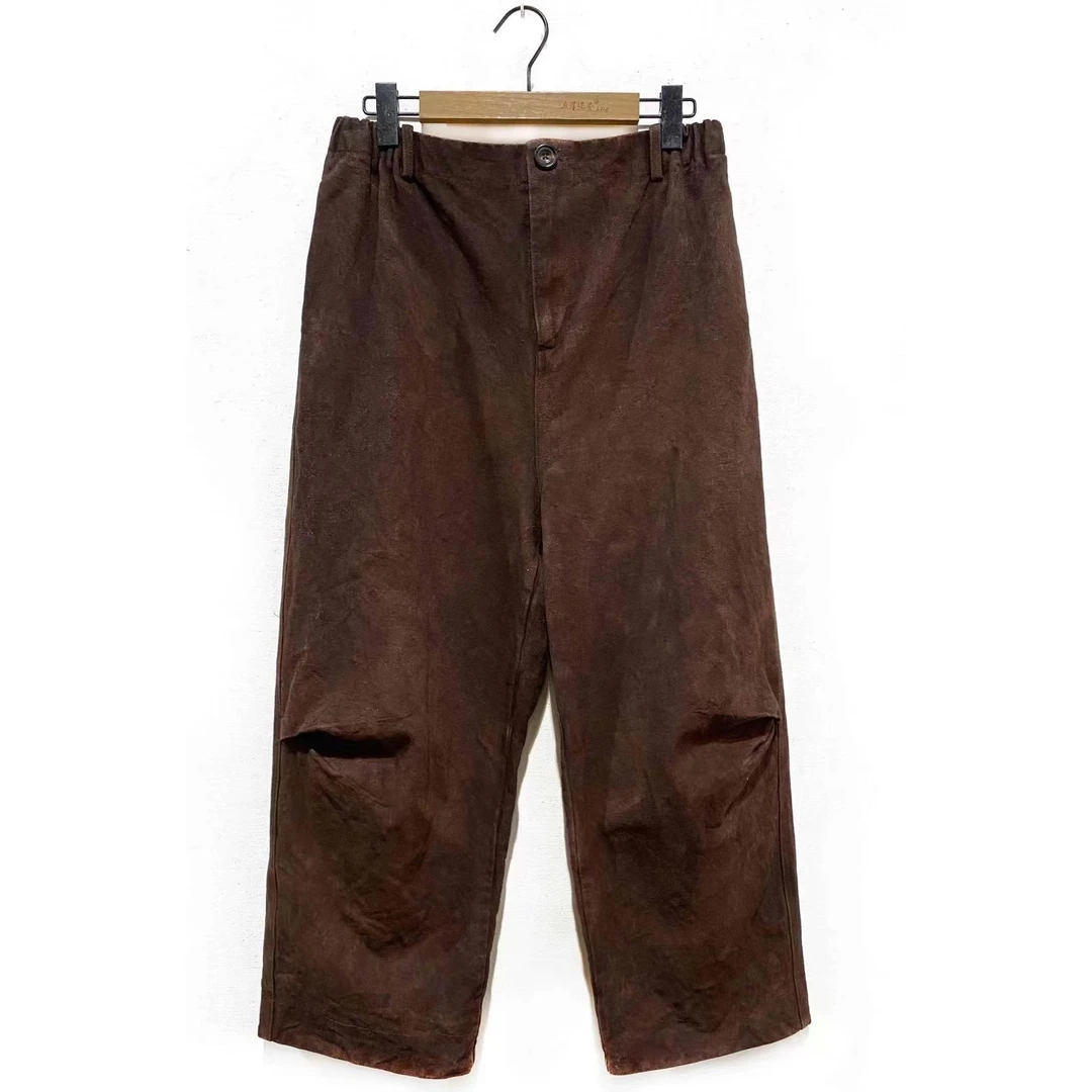 【7折款】布衣分享 Z22FW9007 左岸迷香 秋冬上新复古植物染休闲裤