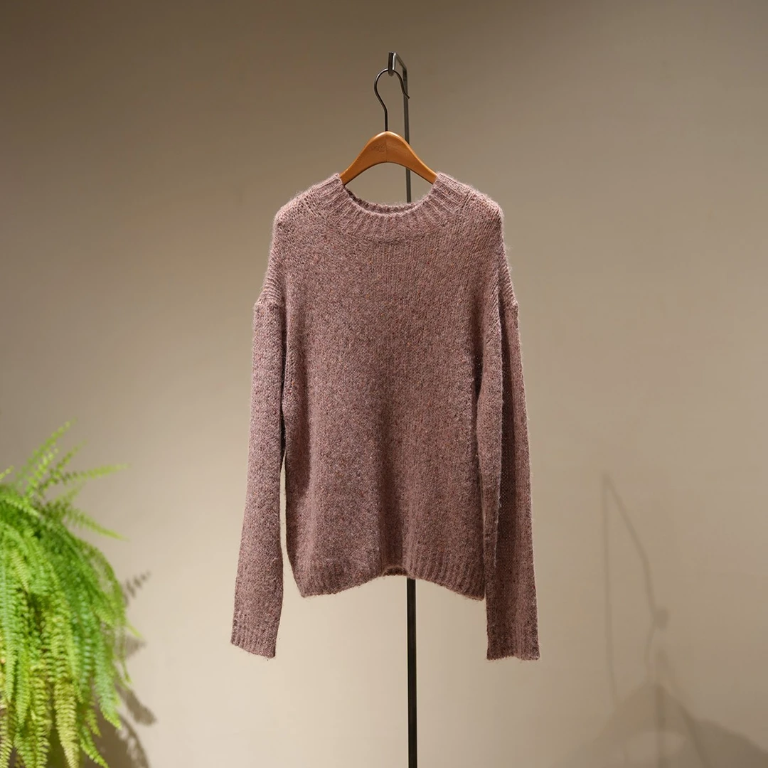 【7折款】布衣分享 FW7046左岸迷香 新品圆领混纺羊羊毛衣针织时尚