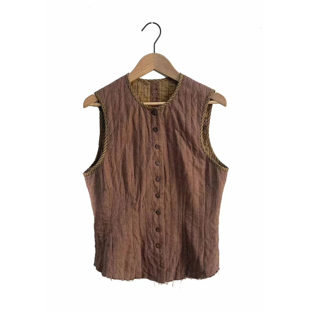 左岸迷香 Z24FW6004 布衣分享秋冬羊毛短马甲 原创小众复古背心