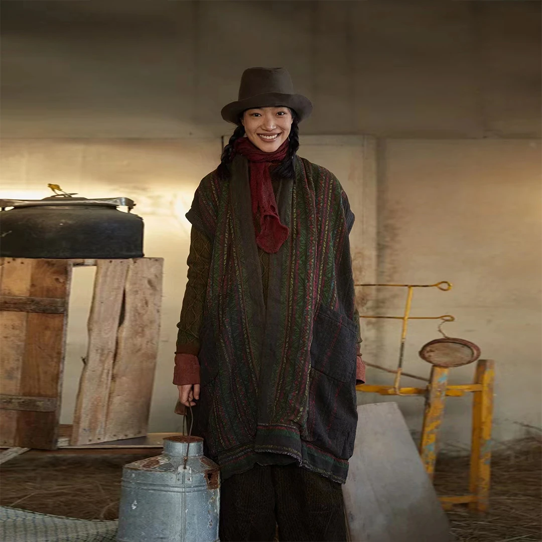 左岸迷香  Z23FW6014  布衣分享原创小众复古宽松棉质长马甲