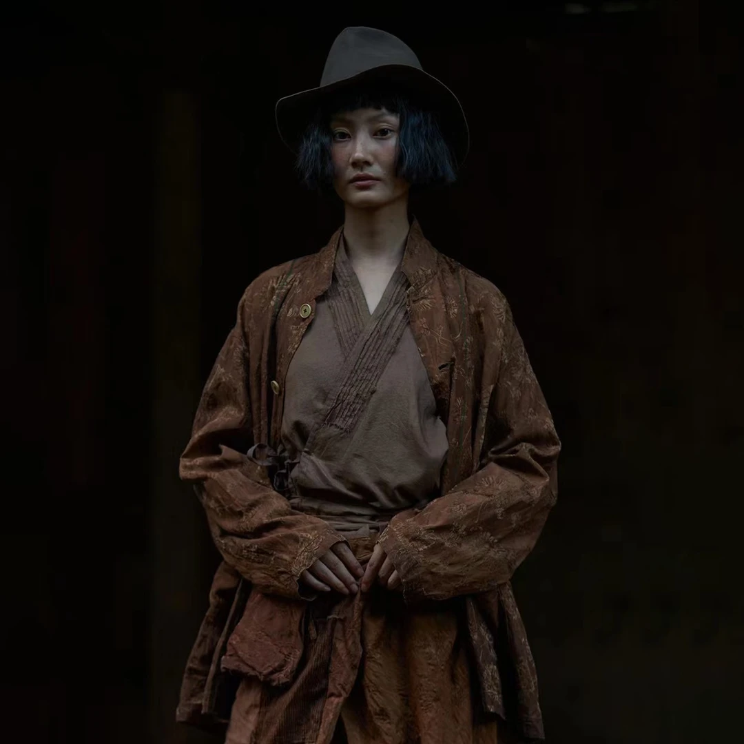 Z23SS8012左岸迷香 植物染棉丝中国风花外套女款复古民族风古风