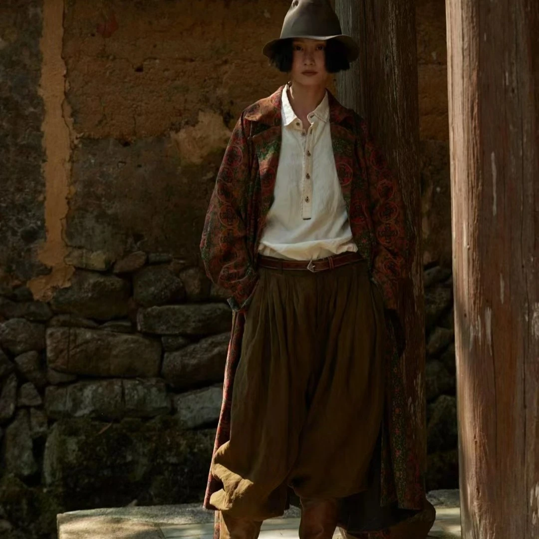 左岸迷香   Z23SS8024   布衣分享绢龟花长款风衣外套上衣休闲