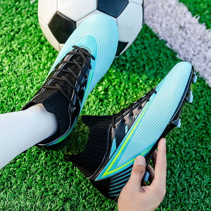 足球训练鞋大码运动男童青少年防滑高帮透气碎钉短钉草地中小学生