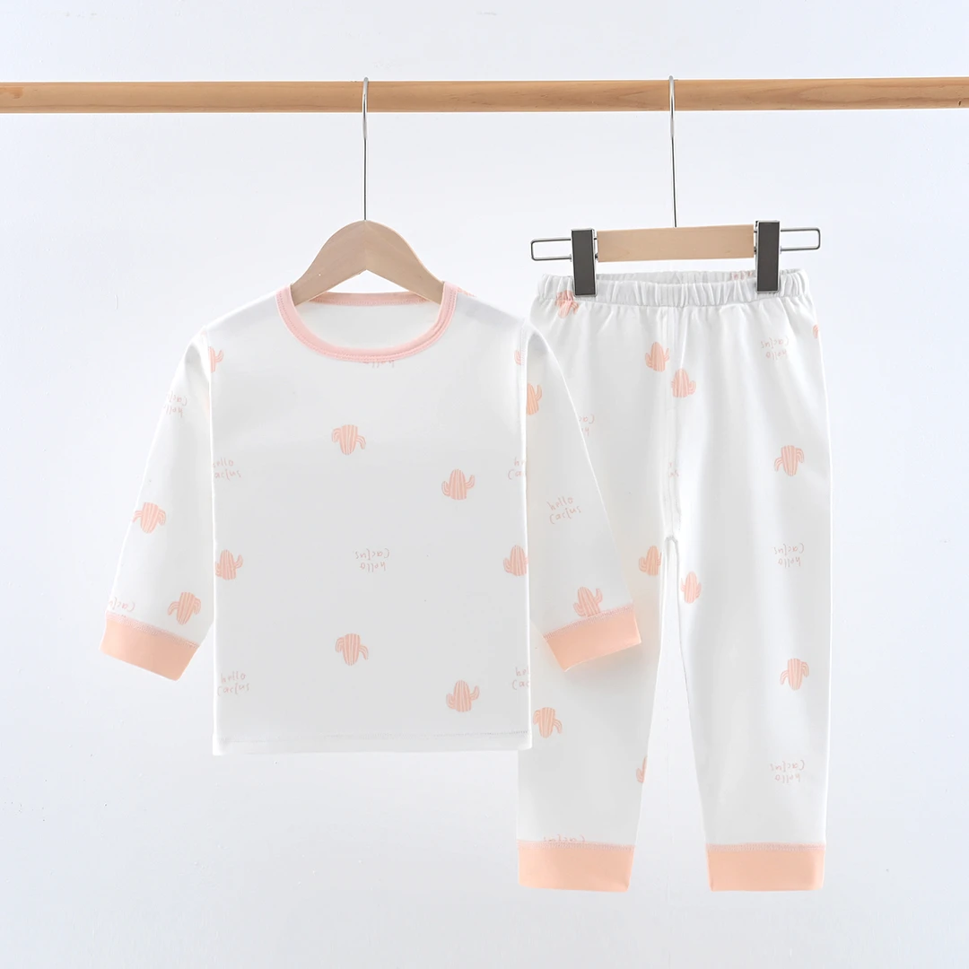 (瘦宝专享A类100棉仙人掌）1-12岁男女亲肤秋冬家居服套N-10001-1