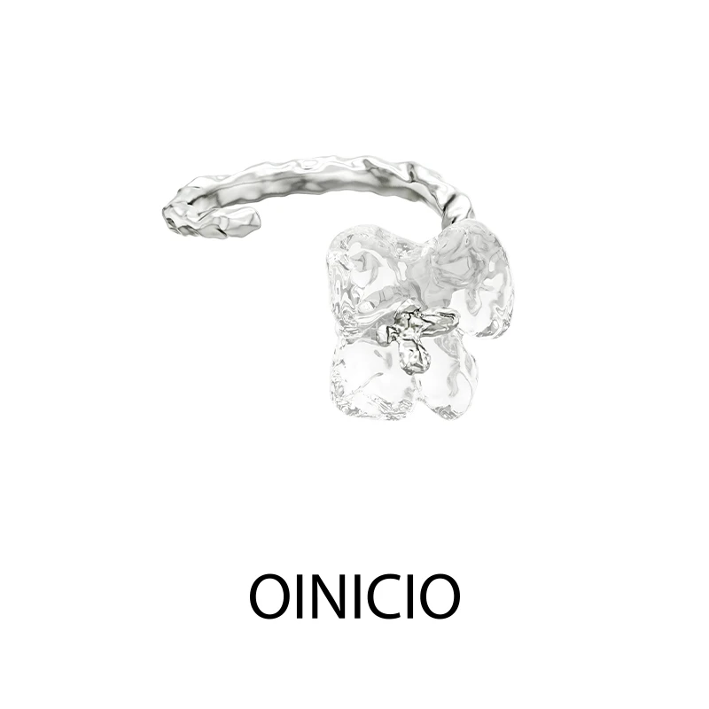 OINICIO/初印 925银树脂戒指 倪妮同款舒适区3D打印树脂花花戒指