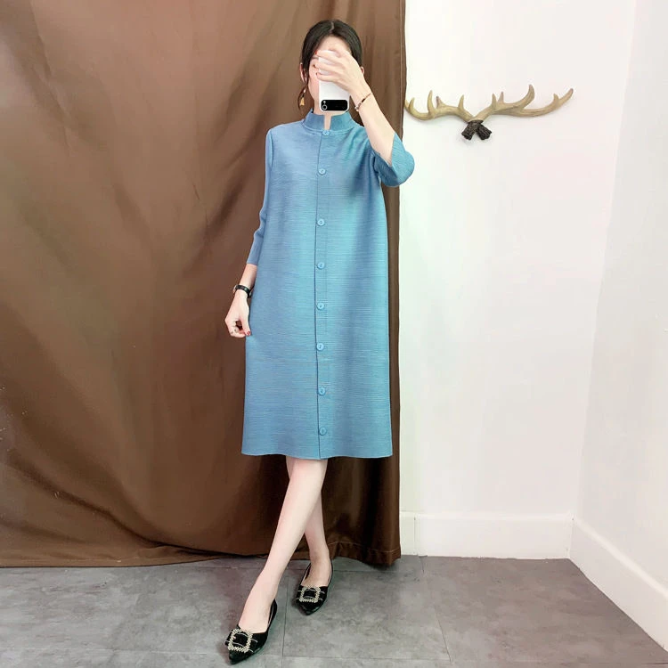 三宅褶皱外套女2025修身春装新款时尚百搭气质立领空调房防晒风衣