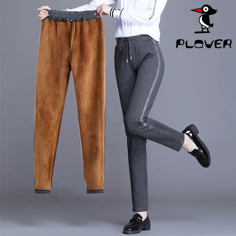 琢木鳥纯棉运动裤女冬季加绒加厚棉裤大码外穿保暖卫裤秋冬休闲裤