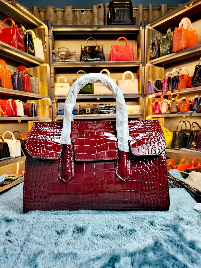 鳄鱼D鱼经典新金金轻奢时尚百搭女士单肩手拎包