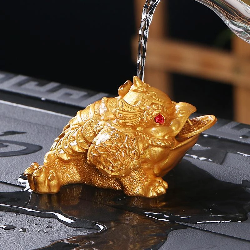 变色将军金蟾茶宠摆件精品可养三足蟾蜍创意茶玩茶道配件家用个性