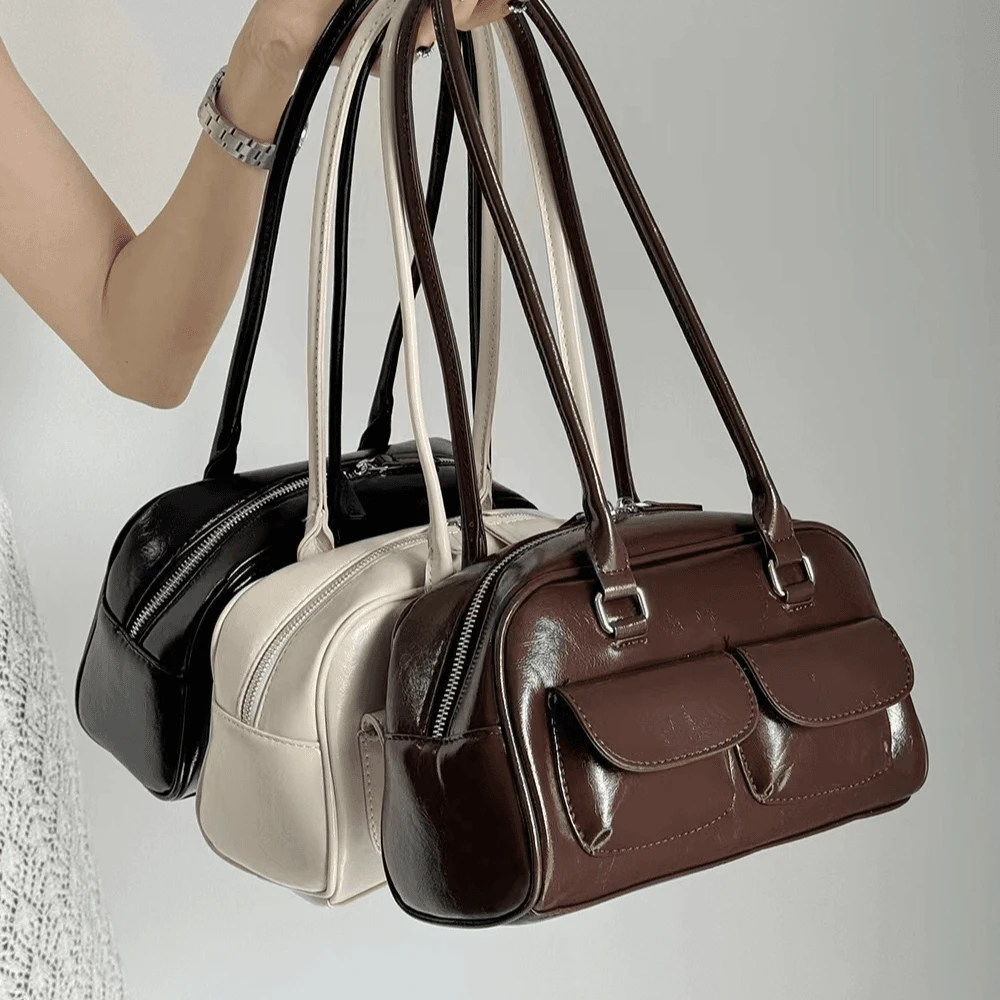 复古小众2024新包包设计感手提大容量保龄球包女通勤腋下包单肩包