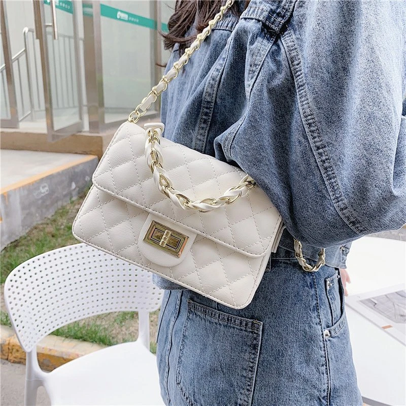 小包包女2024夏季新款小香风斜挎包百搭韩版菱格单肩包时尚手提包