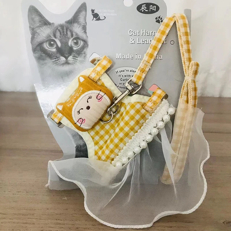 无品牌猫咪牵引绳仙女背心式胸背带遛猫咪专用绳子防挣脱适用产品