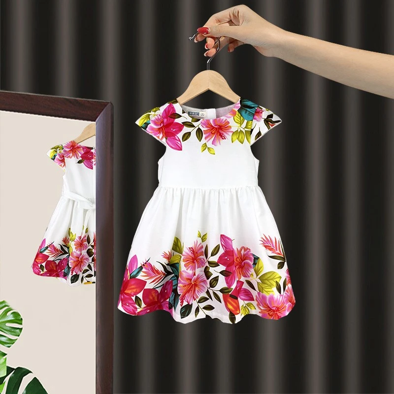 小女孩女童连衣裙夏装洋气女宝童装宝宝纯棉短袖夏季裙子公主裙