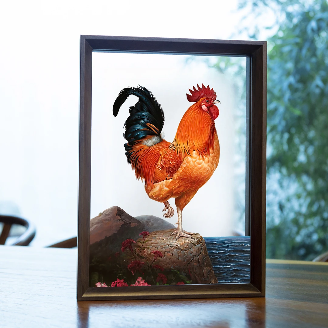 公鸡大吉大利吉祥喜庆摆件装饰画手工艺品创意桌摆礼品新年吉祥物