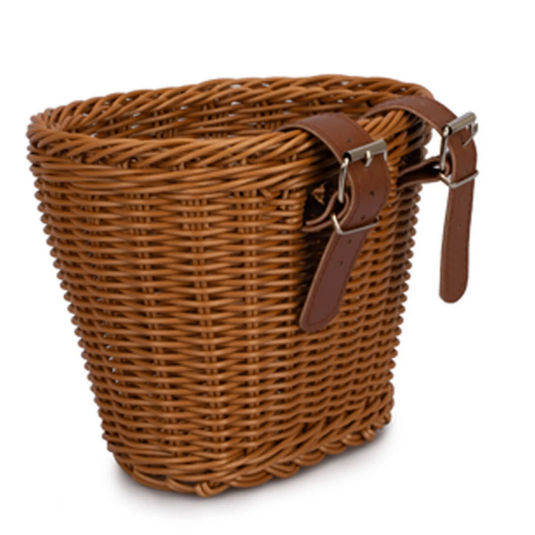 竹编车篮滑板车平衡车自行车收纳筐