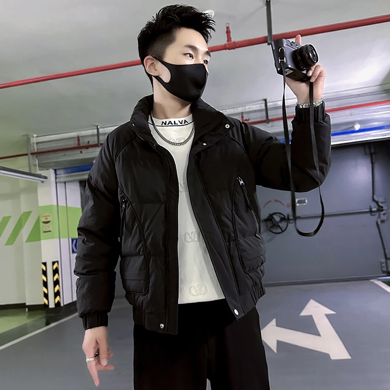 立领棉服男款冬季高端修身衣服男潮流高级感外套拉链轻薄短款棉衣