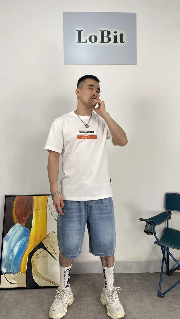 男士夏季潮牌宽松高克重纯棉T恤学生青年休闲短袖男女同款