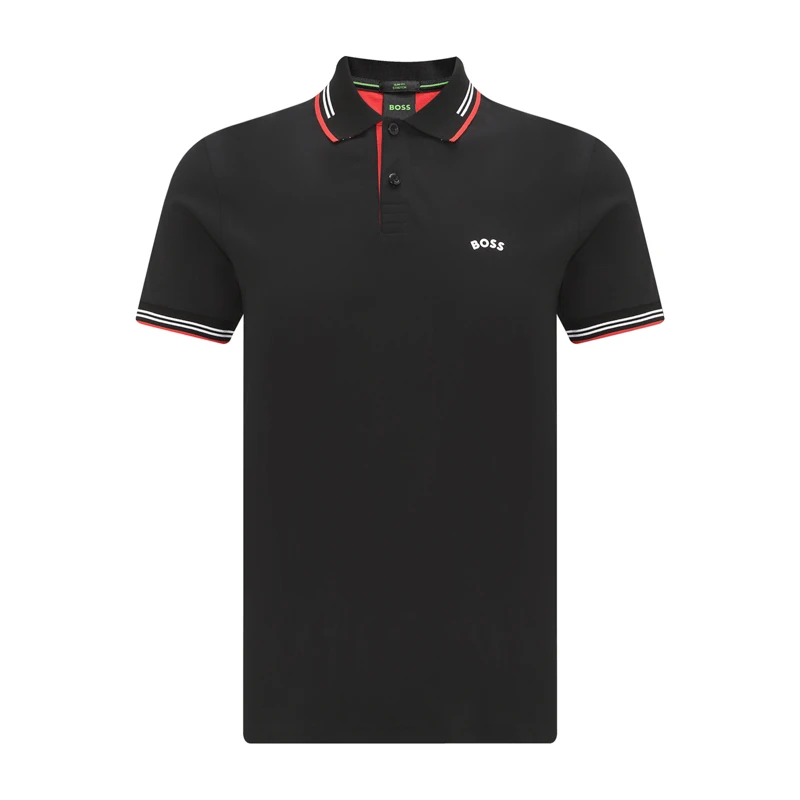 HugoBoss/雨果博斯24年夏季新款商务休闲简约黑色翻领男士POLO衫