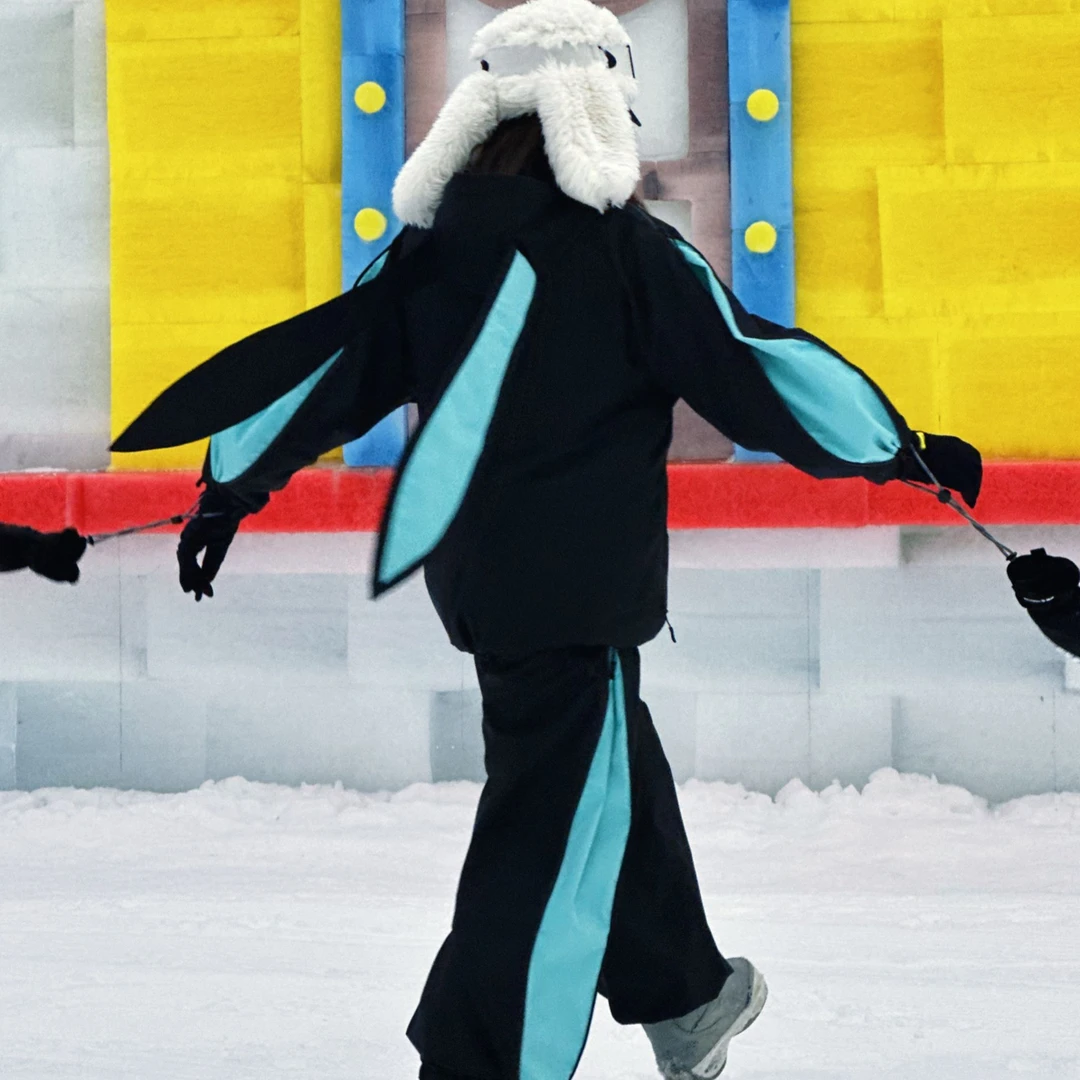 OYLO新款雪服套装百变兔子耳朵可拆卸滑雪服防风连帽透气防水冬季