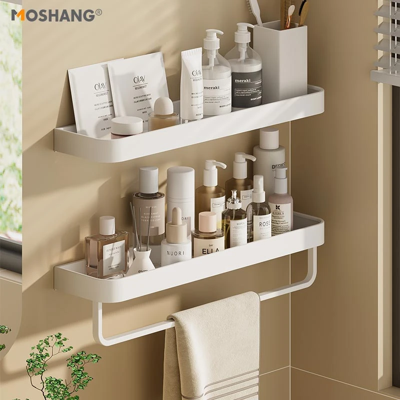 摩尚卫生间置物架免打孔壁挂式家用浴室厕所洗澡间多功能收纳挂架