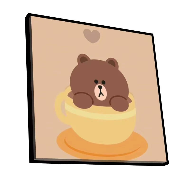 布朗熊维尼兔卡通数字油画小尺寸清仓处理20*20工厂批发摆摊好物