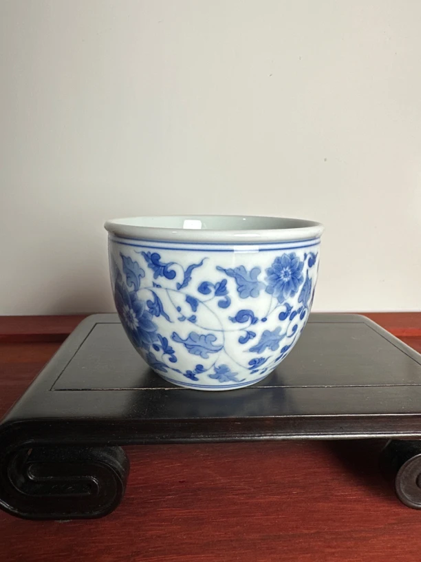 0011景德镇纯手绘青花缠枝莲手工缸杯主人杯单杯送礼自用佳品