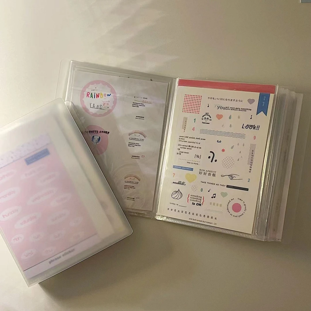 A6插页式相册照片明信片收纳册大容量手帐贴纸卡片票据便签收藏夹