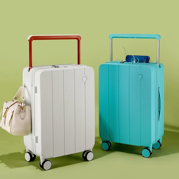 高颜值宽拉杆行李箱拉链款拉杆箱清新时尚旅行箱20寸女网红密码箱