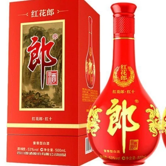 郎酒红花郎红十白酒53度500ml酱香型白酒（非原箱）53度