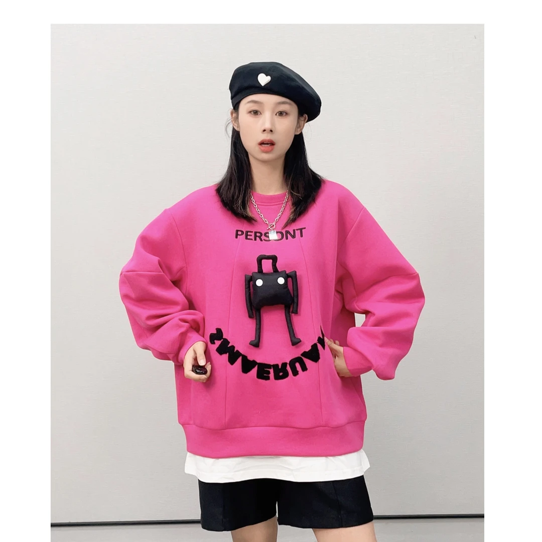 Lohas Town2023春季新款圆领长袖套头卡通机器人卫衣0701236084