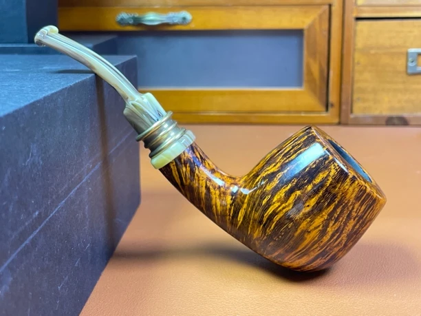全新丹麦吉普森C4级石楠木手工制作烟斗 口径22斗深37.8长140.4