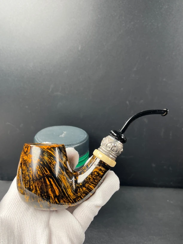 丹麦吉普森boutique6典藏银圈6手工石楠木烟具（内径21.3斗深47
